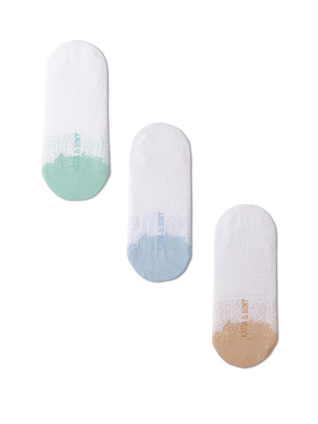 Mor 3'lü Paket Kadın Önü Renkli Nokta Detaylı Babet Çorap-1