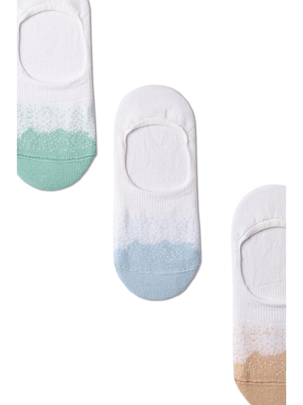 Mor 3'lü Paket Kadın Önü Renkli Nokta Detaylı Babet Çorap-2