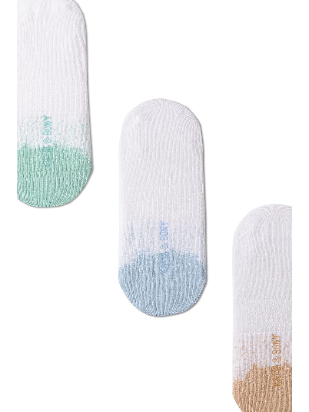 Mor 3'lü Paket Kadın Önü Renkli Nokta Detaylı Babet Çorap-3