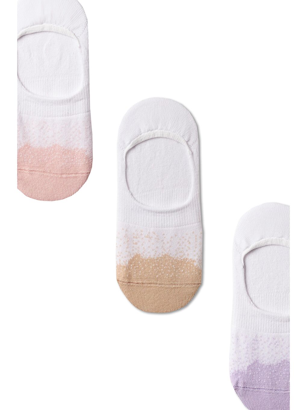 Yeşil 3'lü Paket Kadın Önü Renkli Nokta Detaylı Babet Çorap-2