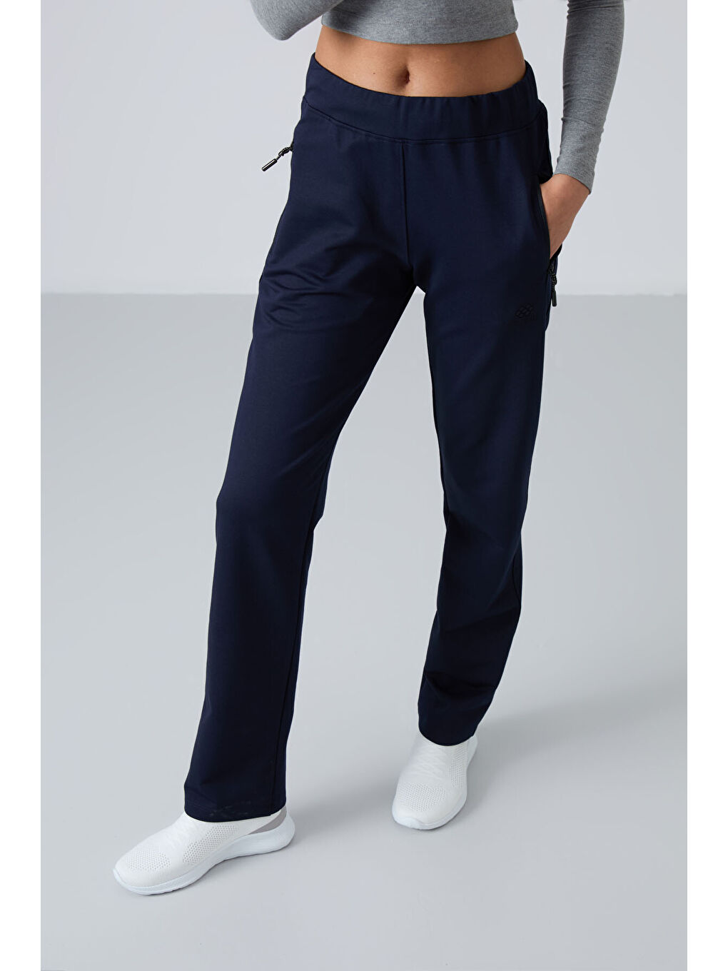 İndigo Fermuar Cepli Rahat Form Klasik Paça Kadın Eşofman Alt - 94195-1