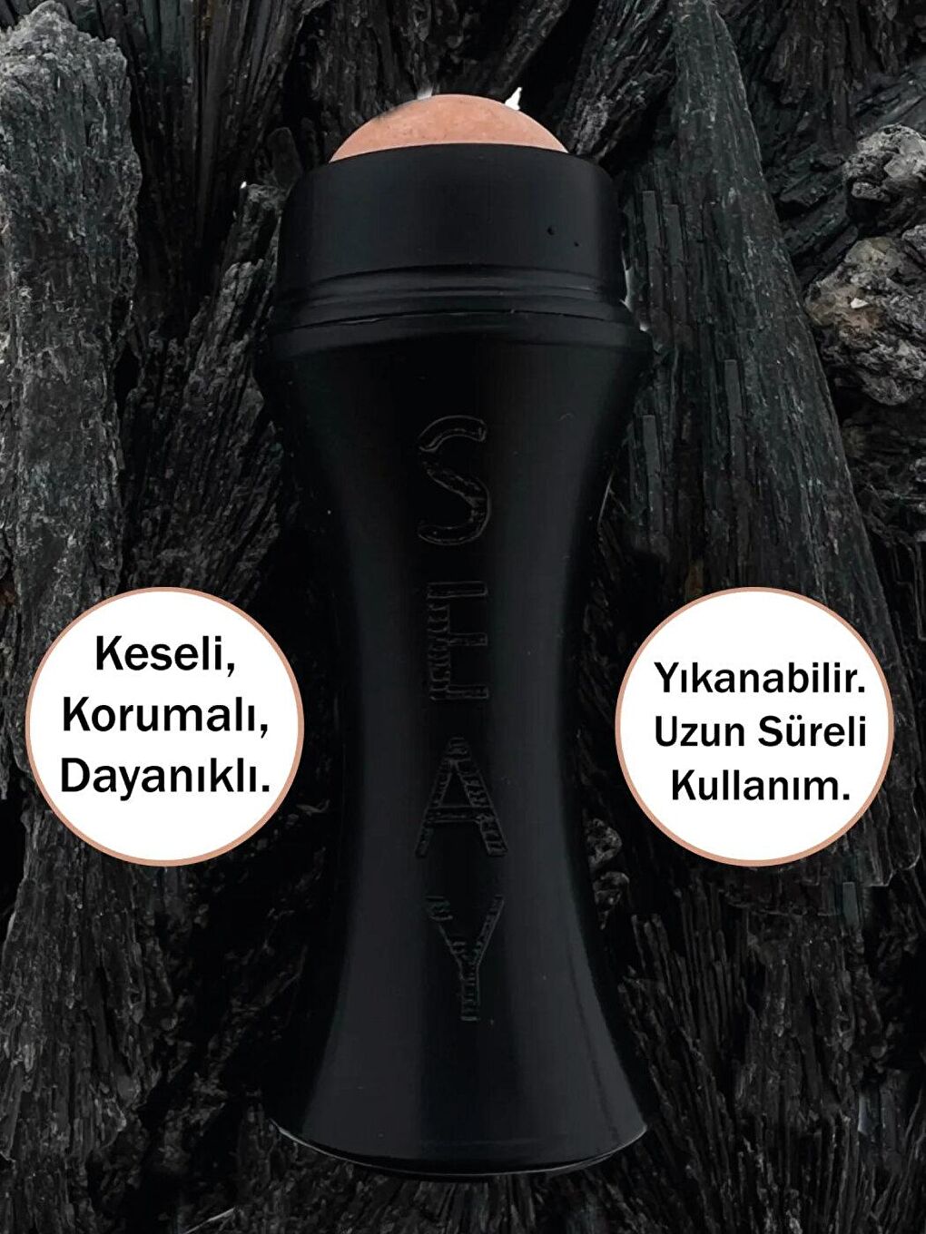 Yeşim Kalp Gua Sha ve Volkanik Lav Taşı Yağ Emici Doğal Taş-1