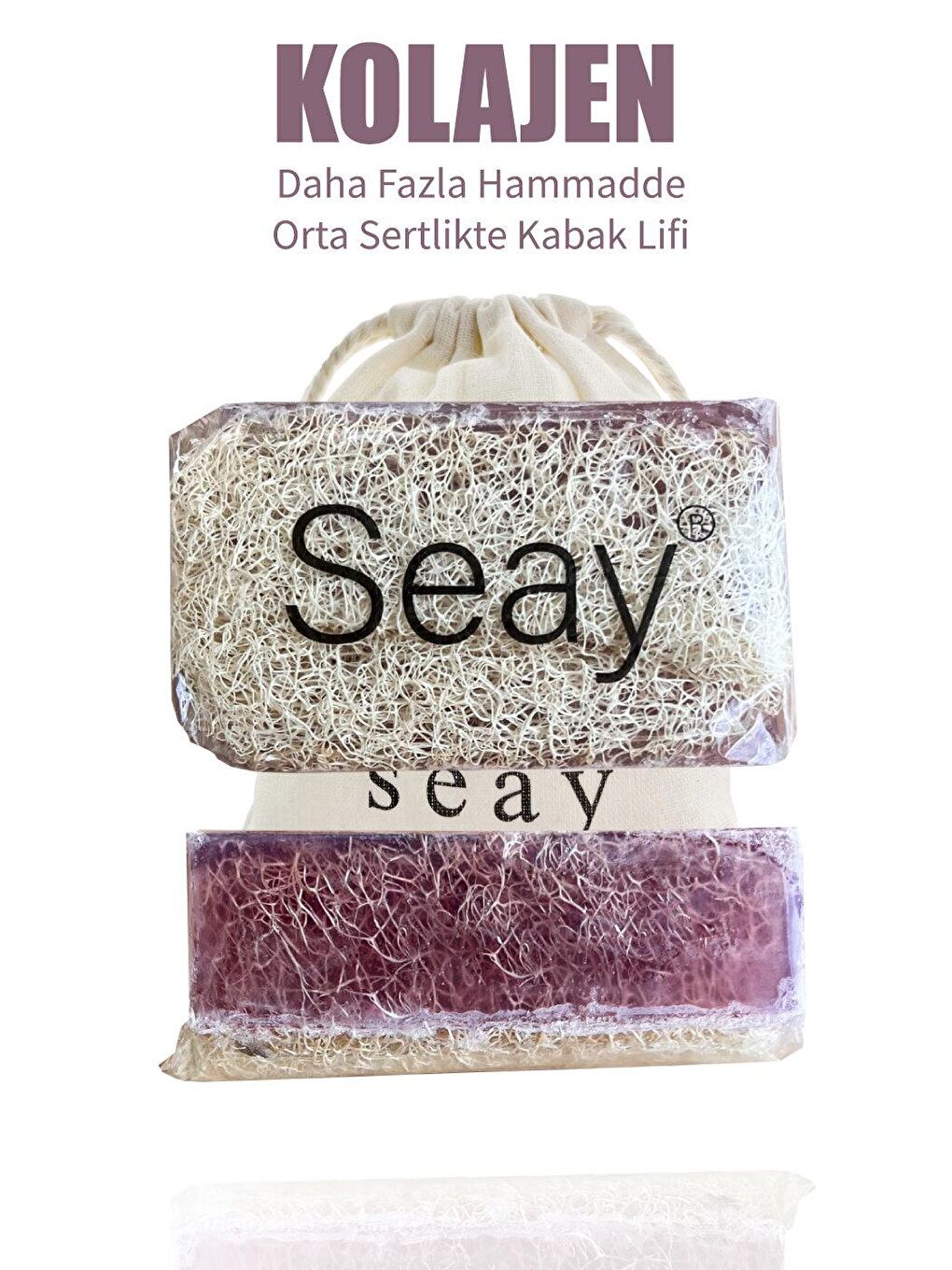 Doğal Kabak Lifli Kolajen Sabunu Saklama Keseli 130 Gr Collagen-2