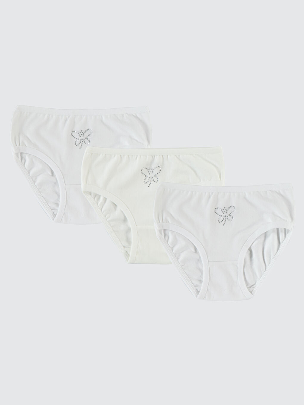 Ekru Kız Çocuk 3'lü Külot Set 2-9 Yaş Krem-3