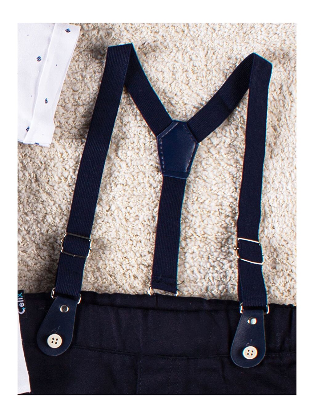 Lacivert 4 Parça Papyonlu Yazlık Erkek Çocuk Gömlekli Slopetli Özel Gün Takım-2