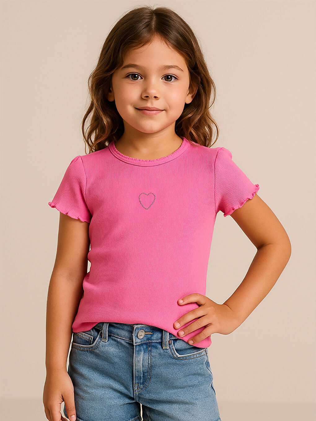 Girls Kız Çocuk Tişört 6-9 Yaş Fuşya