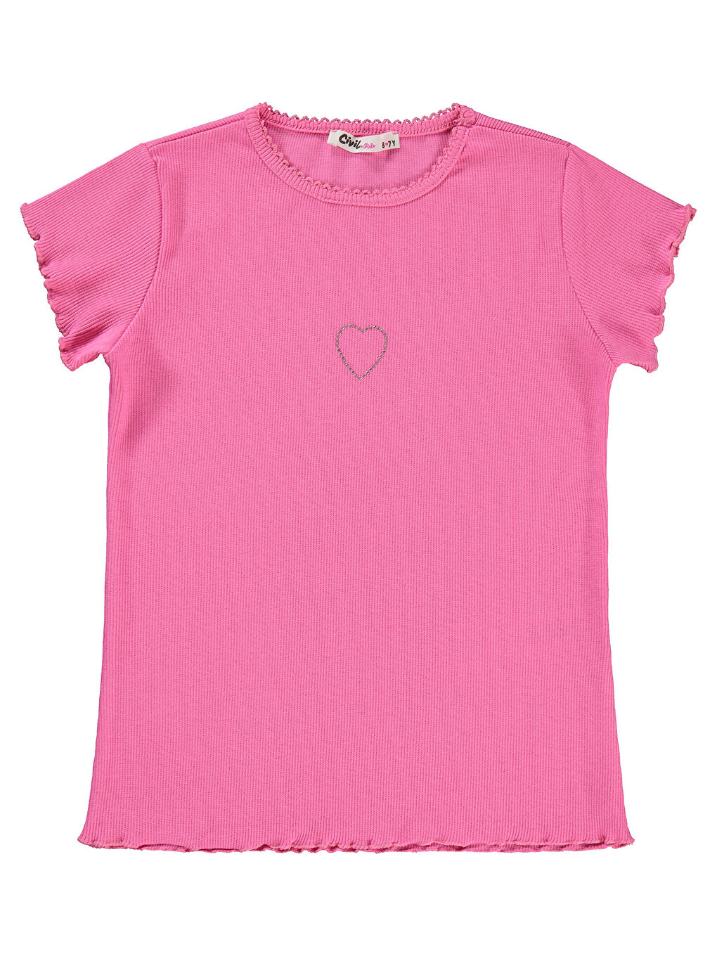 Girls Kız Çocuk Tişört 6-9 Yaş Fuşya-1