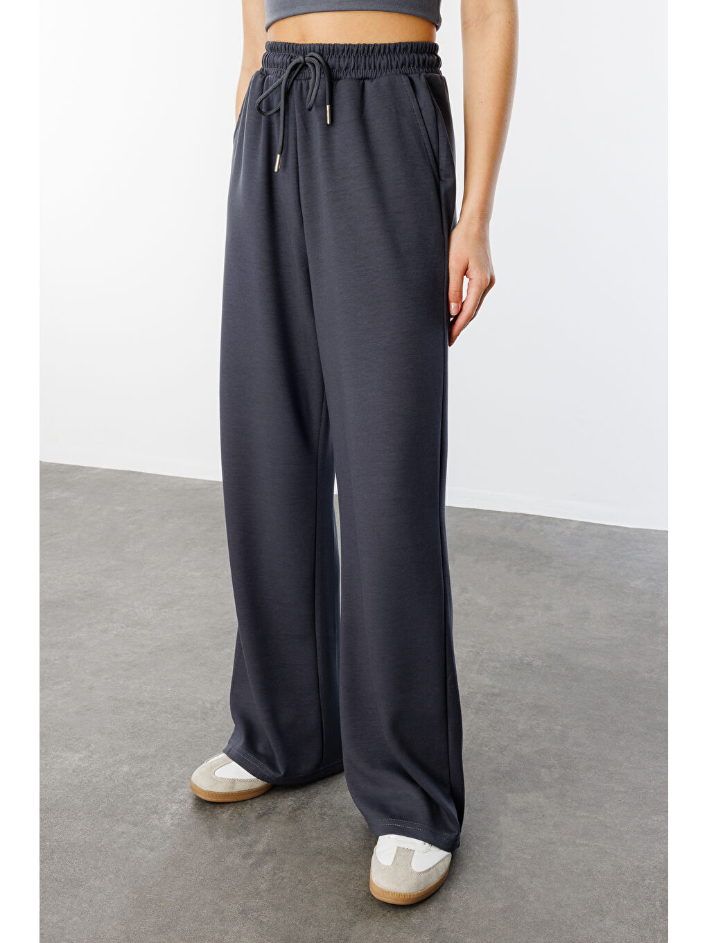 Gri Kadın Geniş Paça Modal Eşofman Altı MODAL-EŞOFMAN-2