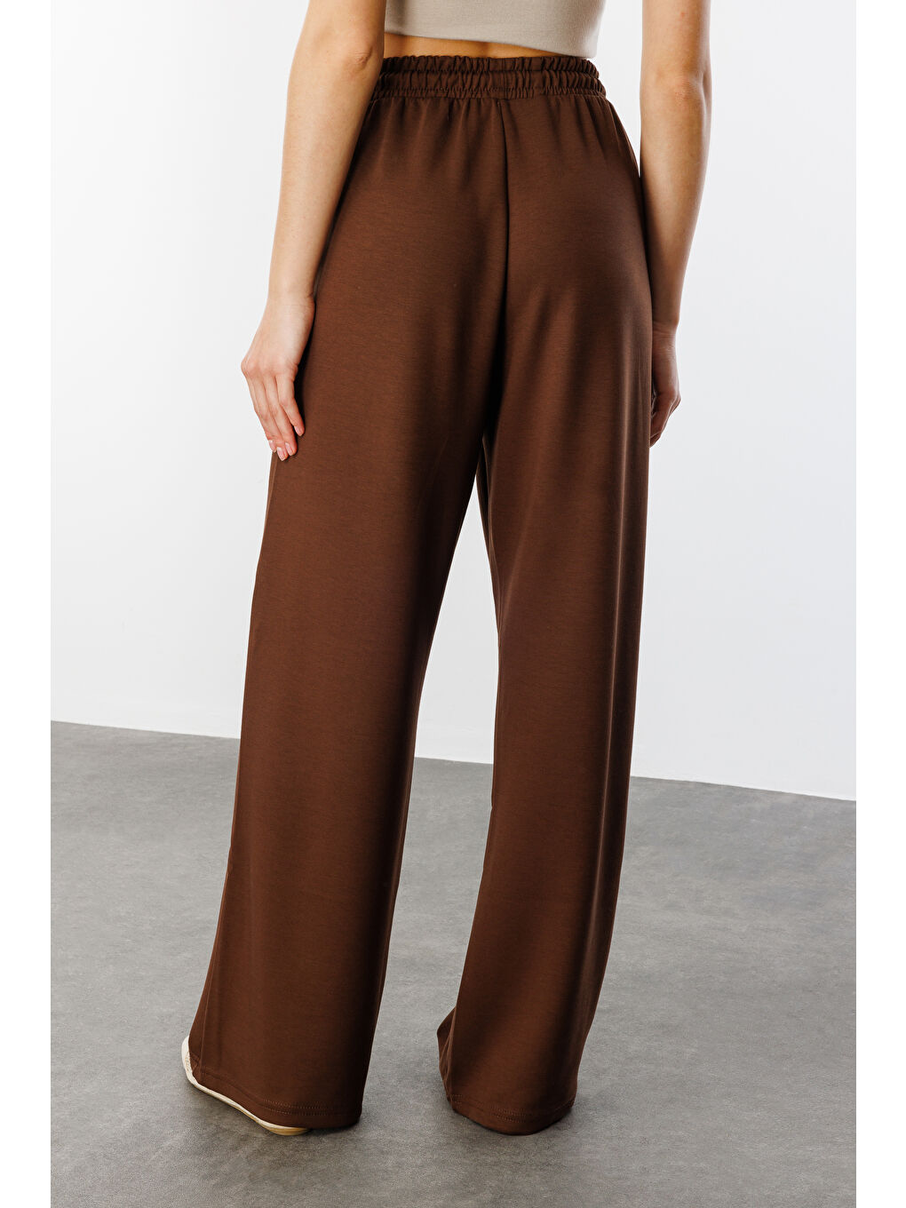 Kahverengi Kadın Geniş Paça Modal Eşofman Altı MODAL-EŞOFMAN-3