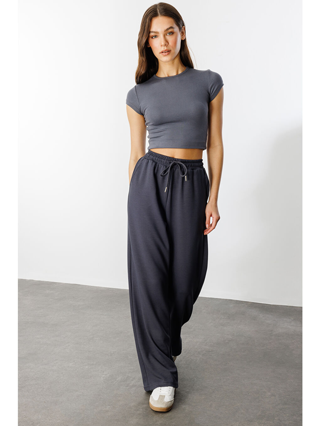 Gri Kadın Geniş Paça Modal Eşofman Altı MODAL-EŞOFMAN-4