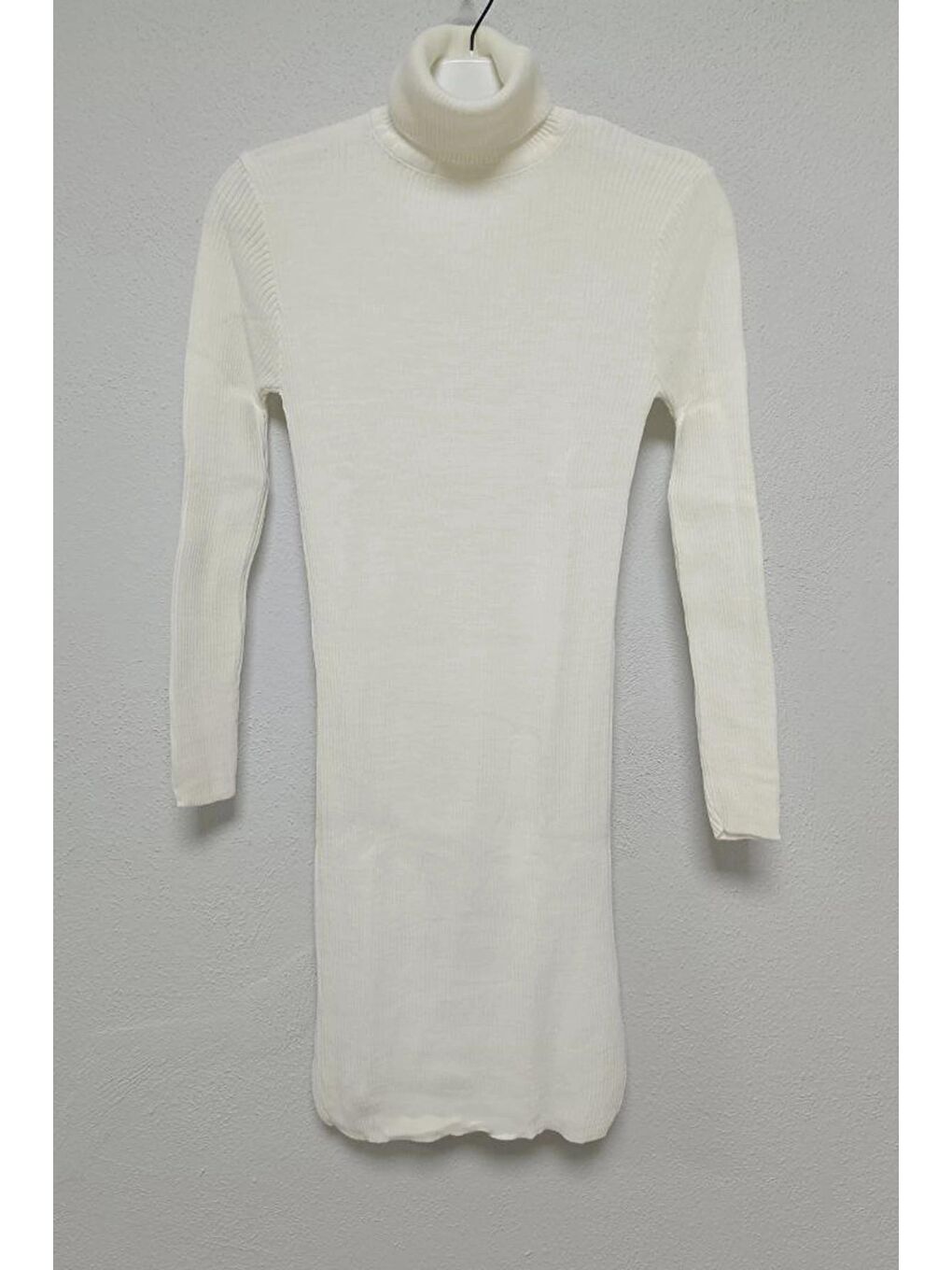 Ekru Balıkçı Yaka Fitilli Slim Elbise