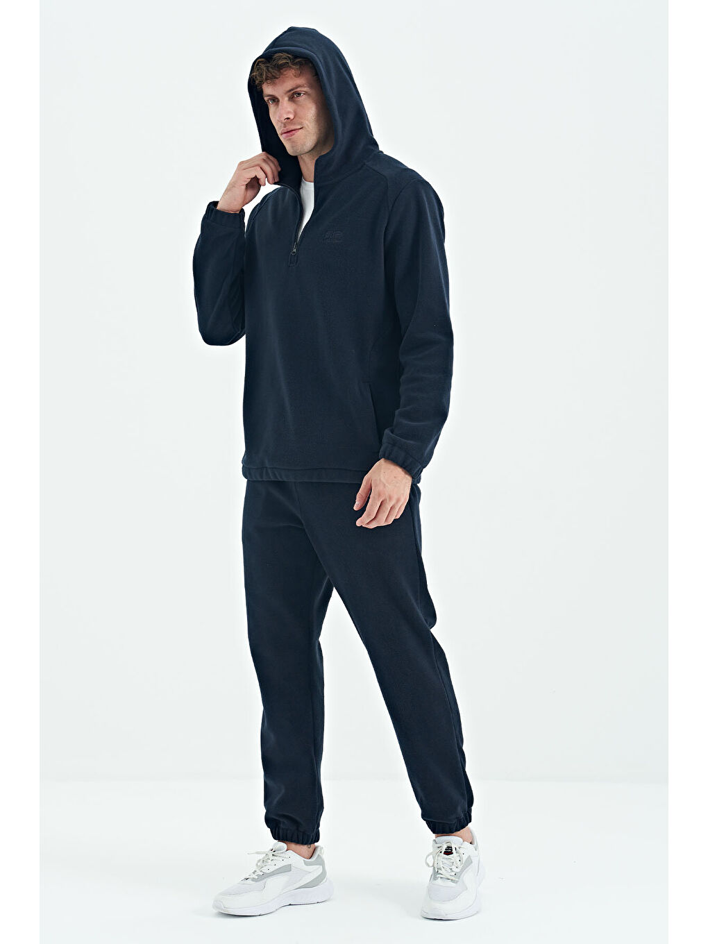 Hektor Lacivert Kapüşonlu Polar Erkek Eşofman Takım - 85227