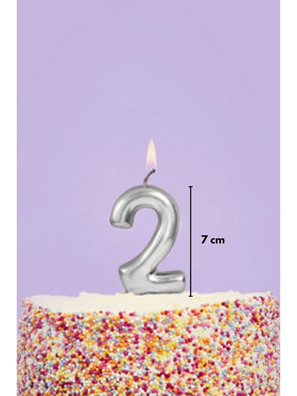 Sarı Altın 2 Rakamı Mum-1