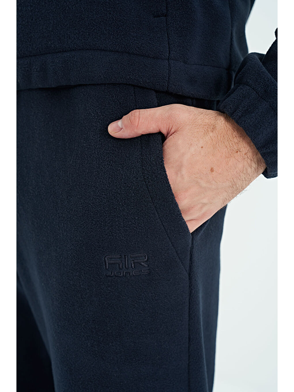 Hektor Lacivert Kapüşonlu Polar Erkek Eşofman Takım - 85227-4