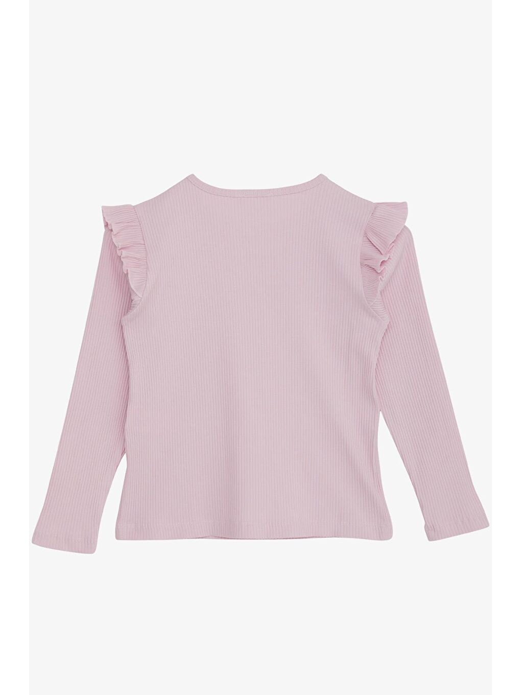 Kız Çocuk Uzun Kollu Bluz Fırfırlı Pembe (8-14 Yaş)-1