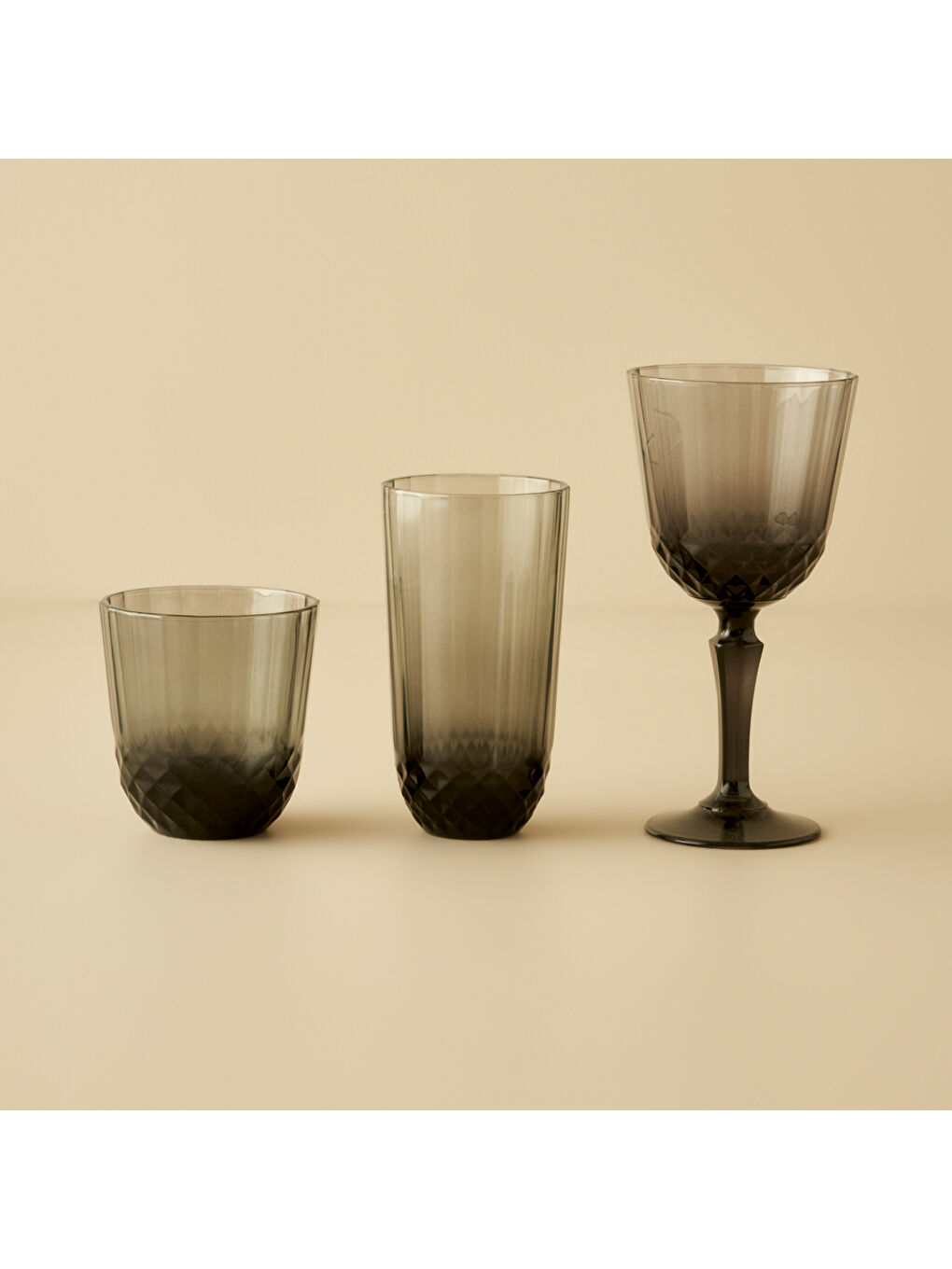 Colore Kesme Meşrubat Bardağı 6'lı Antrasit (345 cc)-2