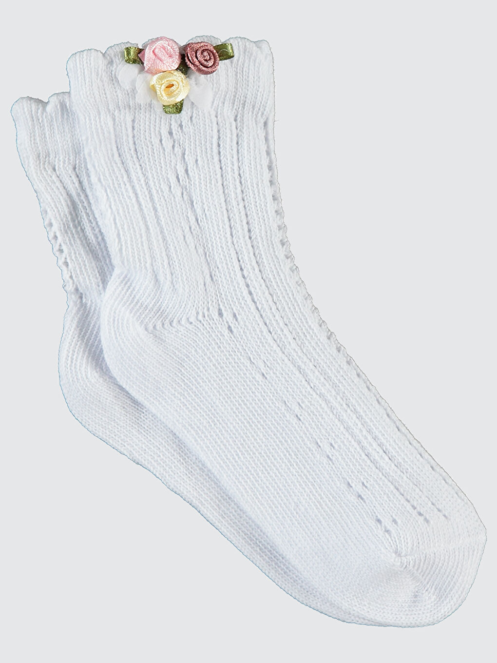 Kız Çocuk Çorap 2-9 Yaş Beyaz-1