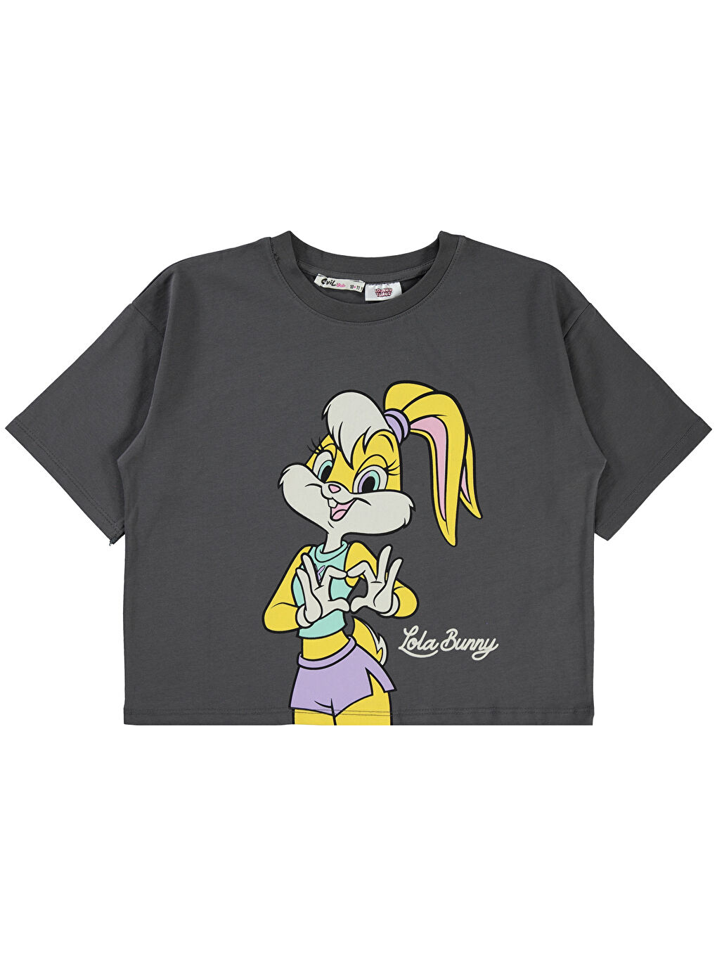 Gri Lola Bunny Kız Çocuk Tişört 10-13 Yaş Füme