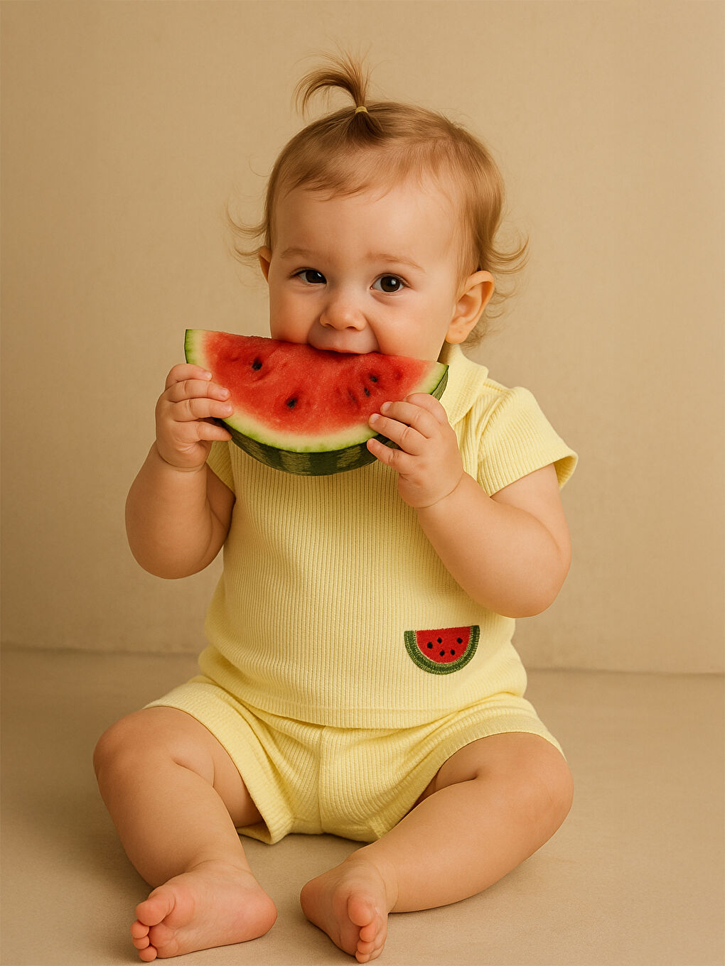 Baby Kız Bebek Şortlu Takım 6-18 Ay Sarı