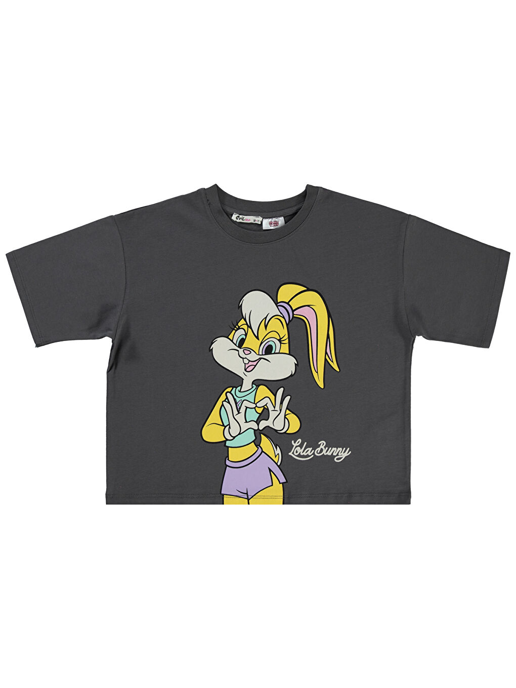 Gri Lola Bunny Kız Çocuk Tişört 10-13 Yaş Füme-2