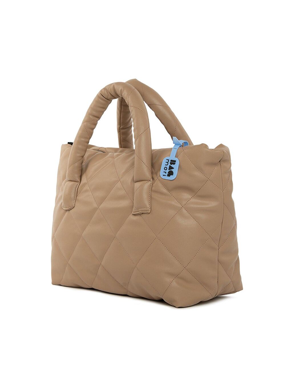 Bej Kapitone Şişme Çanta-1