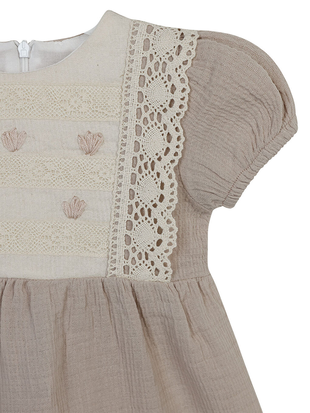 Pembe Kız Bebek Elbise 6-18 Ay Pudra-2