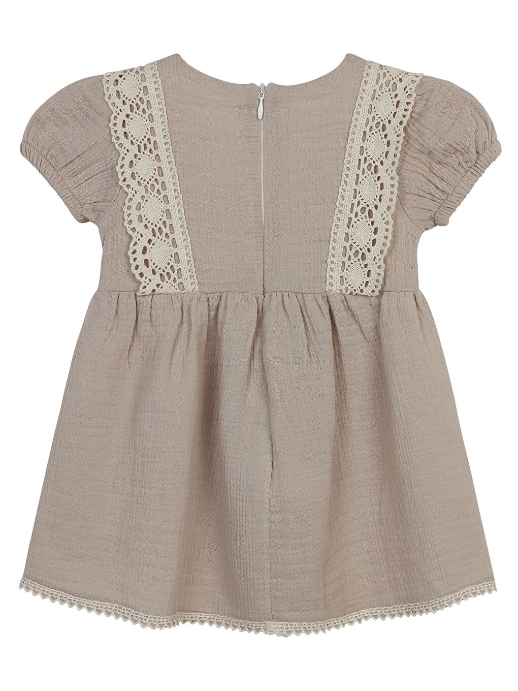 Pembe Kız Bebek Elbise 6-18 Ay Pudra-1