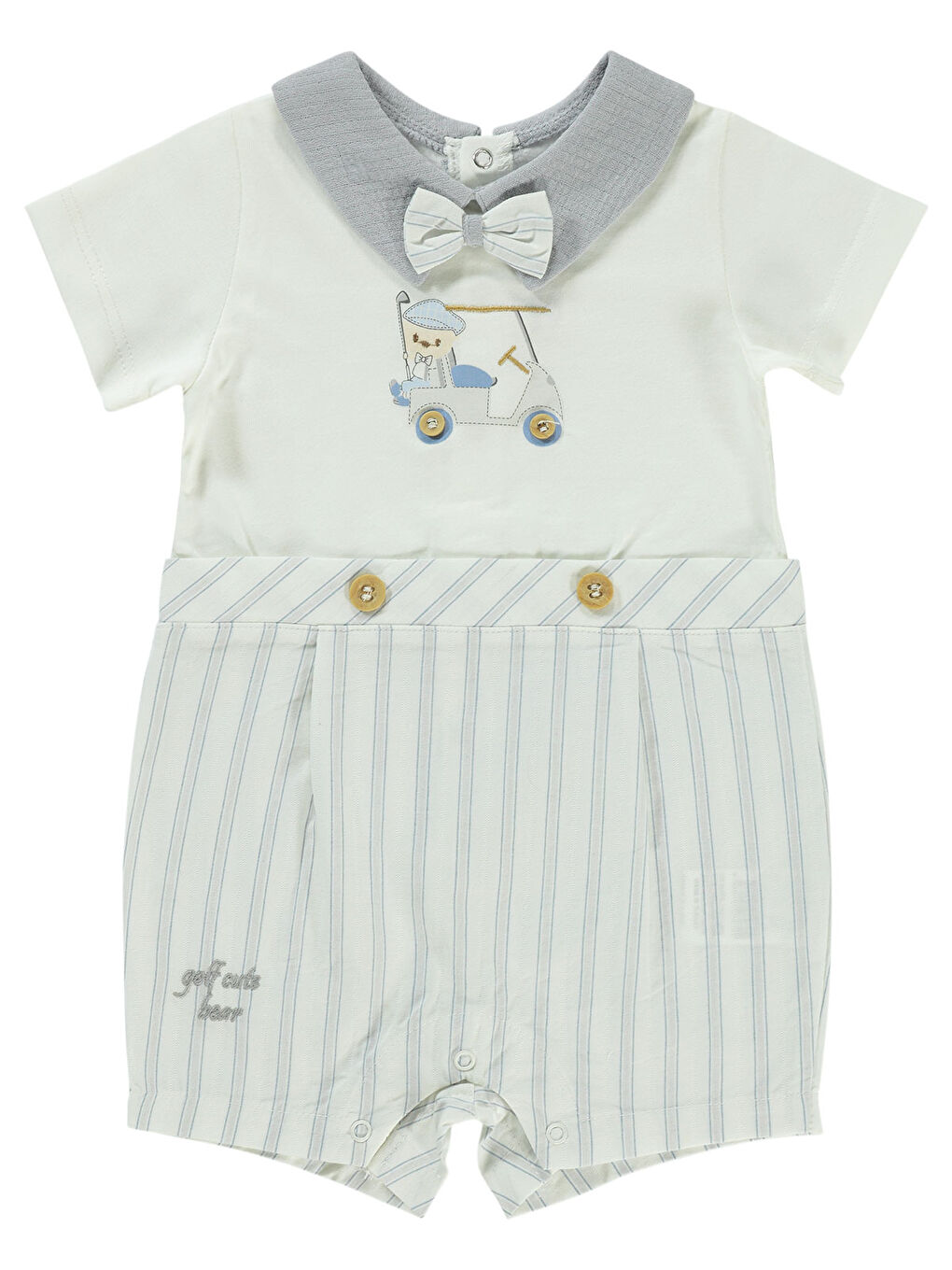 Erkek Bebek Patiksiz Tulum 3-12 Ay Gri