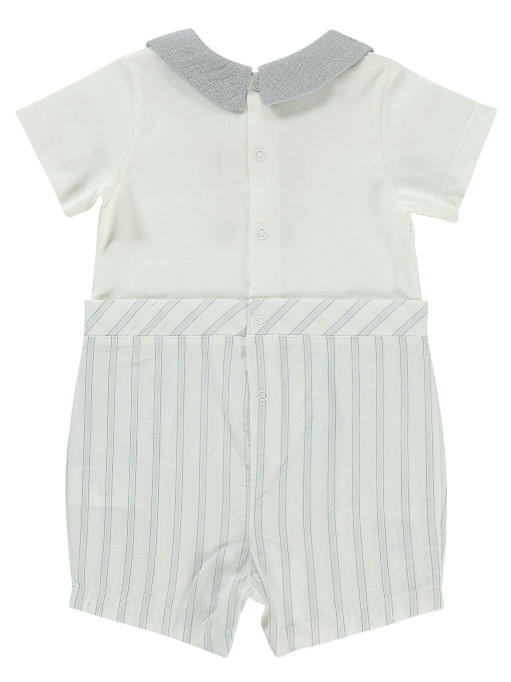 Erkek Bebek Patiksiz Tulum 3-12 Ay Gri-1