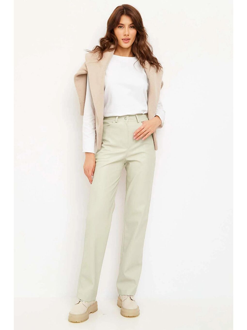 Bej Deri Pantolon Mg1316