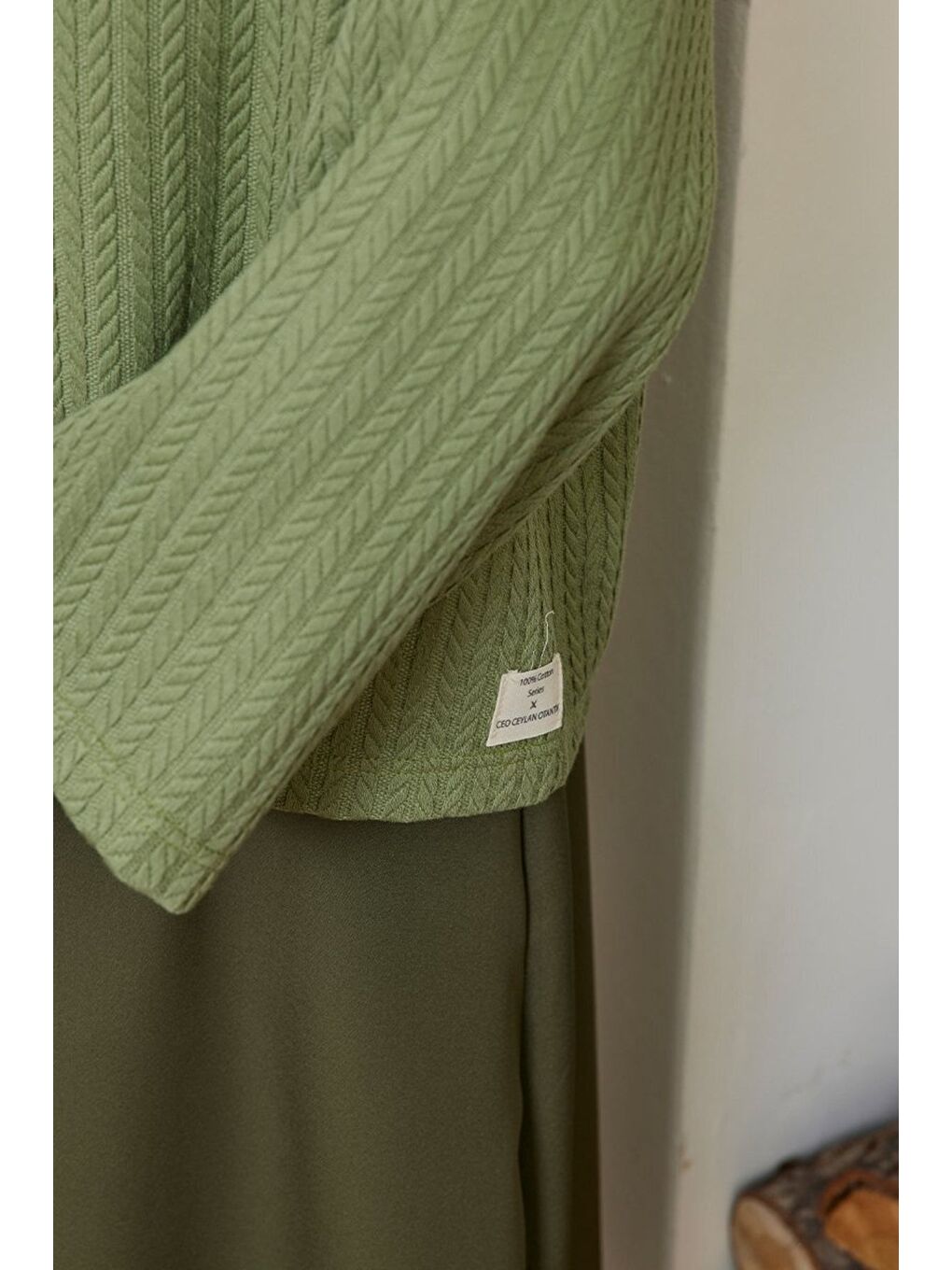 Ceylan Otantik Mint Yeşil Triko Crop - 3