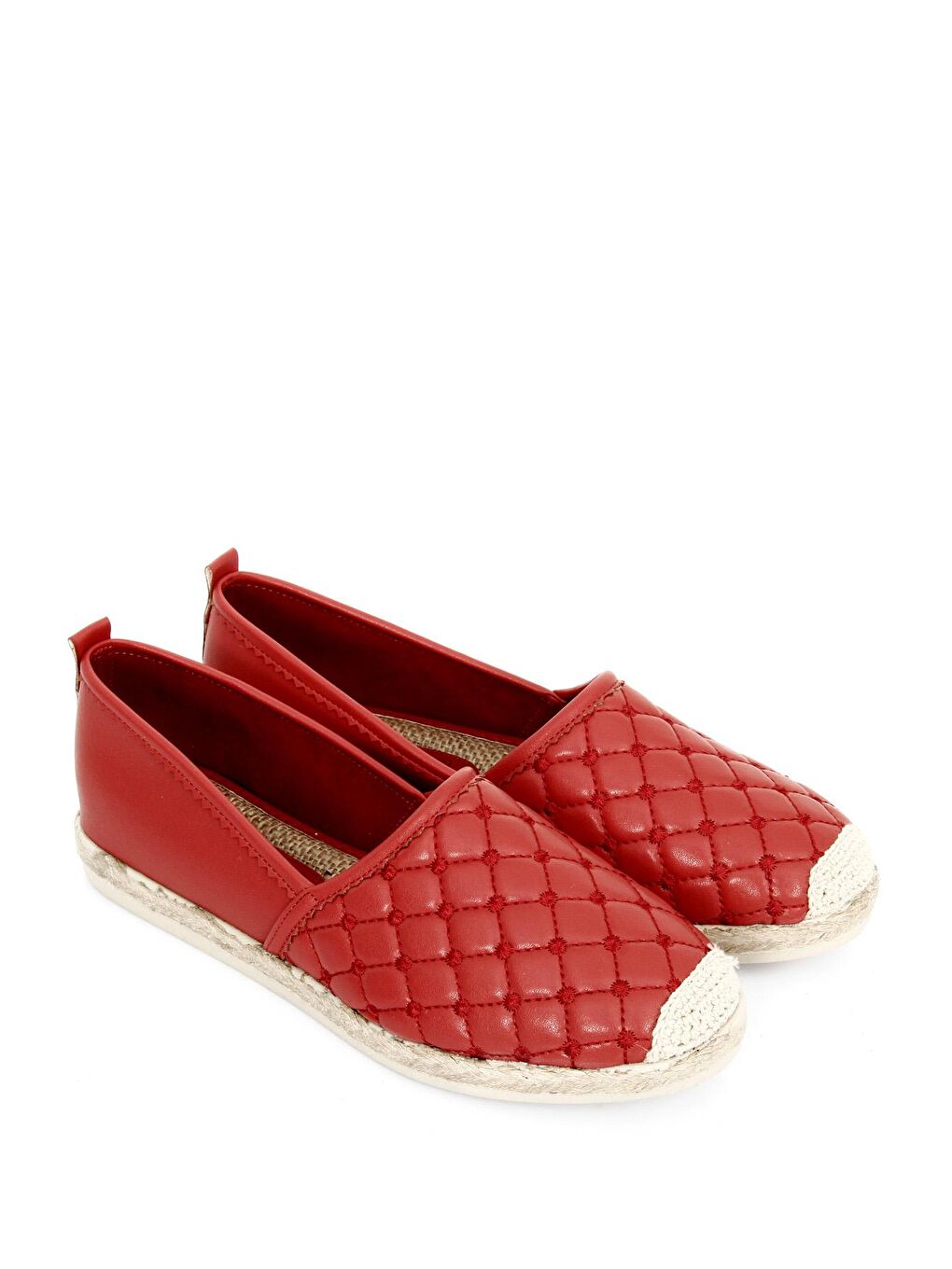 Kırmızı Yuvarlak Burun Düz Taban Kadın Babet 38804-1