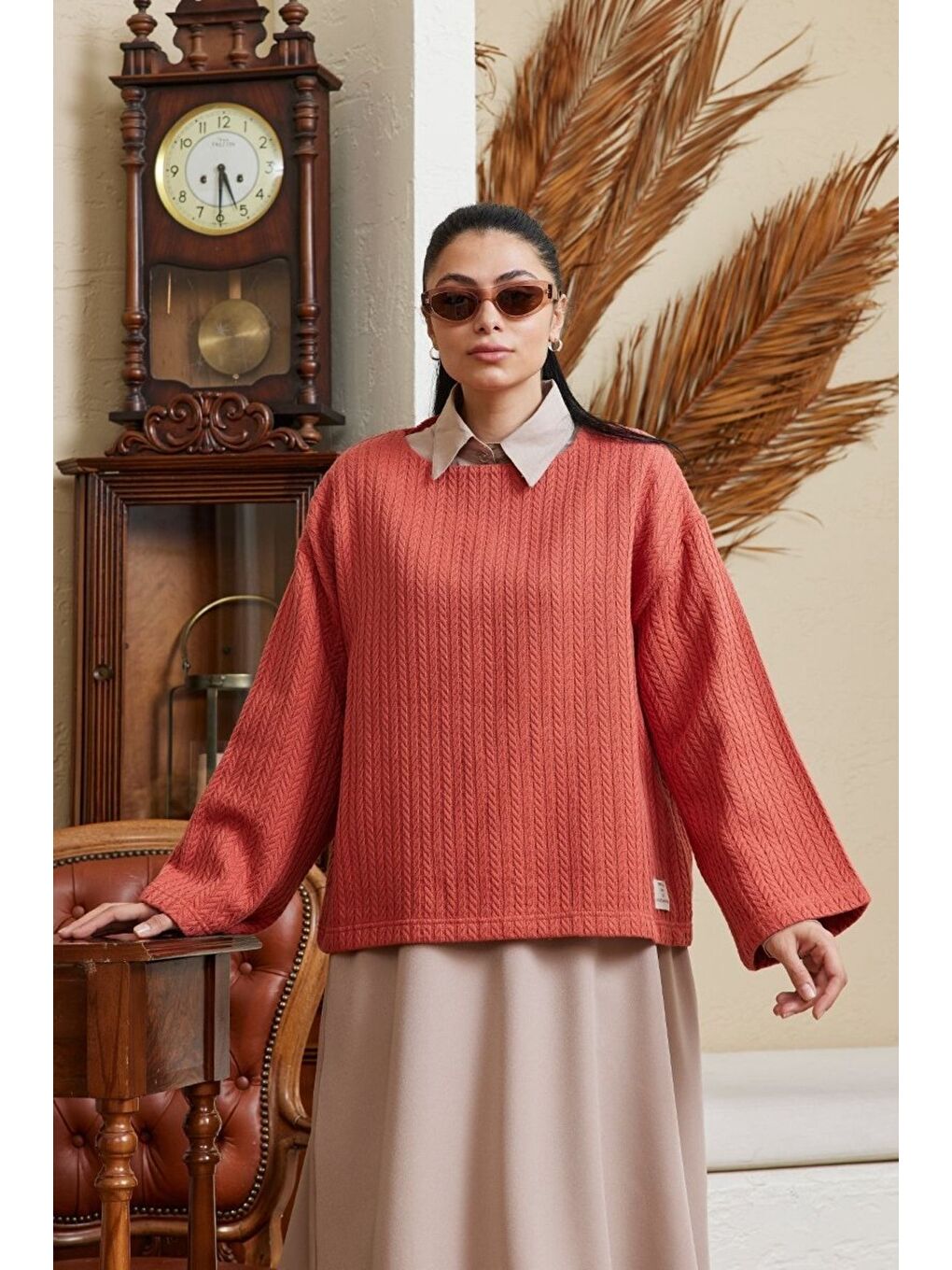 Kahverengi Kiremit Triko Crop-1