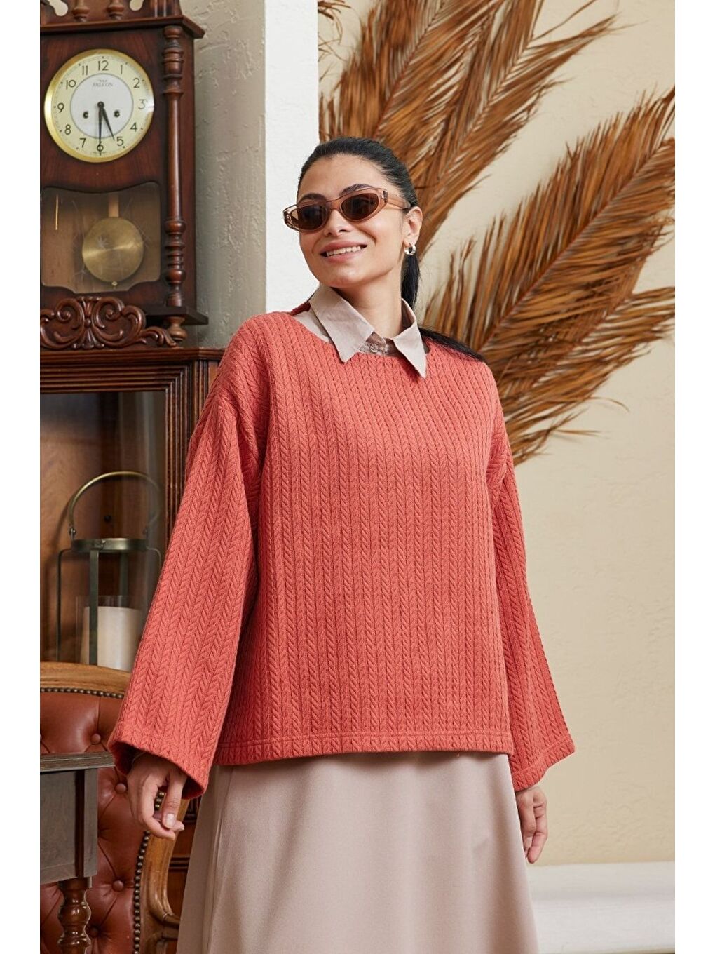 Kahverengi Kiremit Triko Crop-2