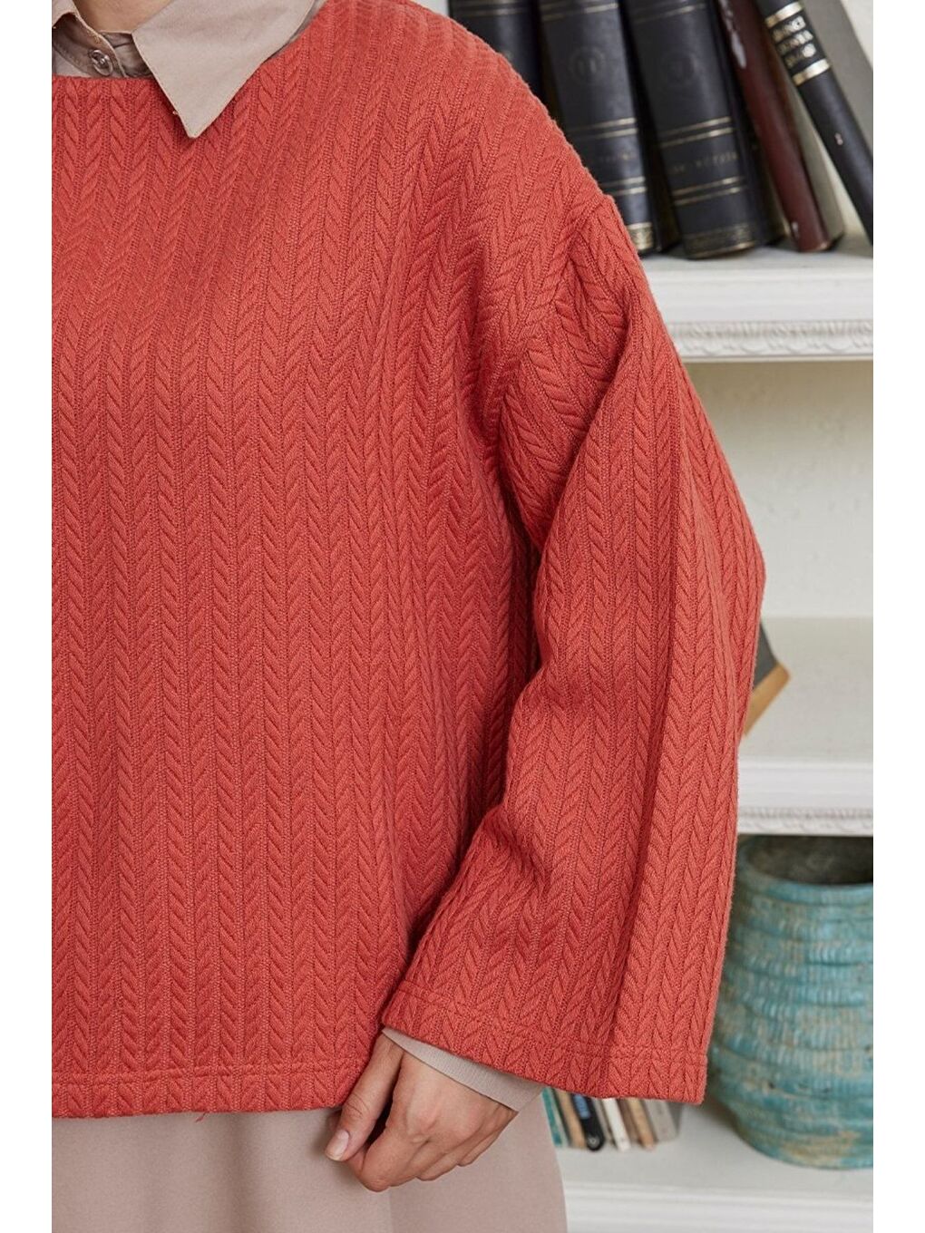 Kahverengi Kiremit Triko Crop-5