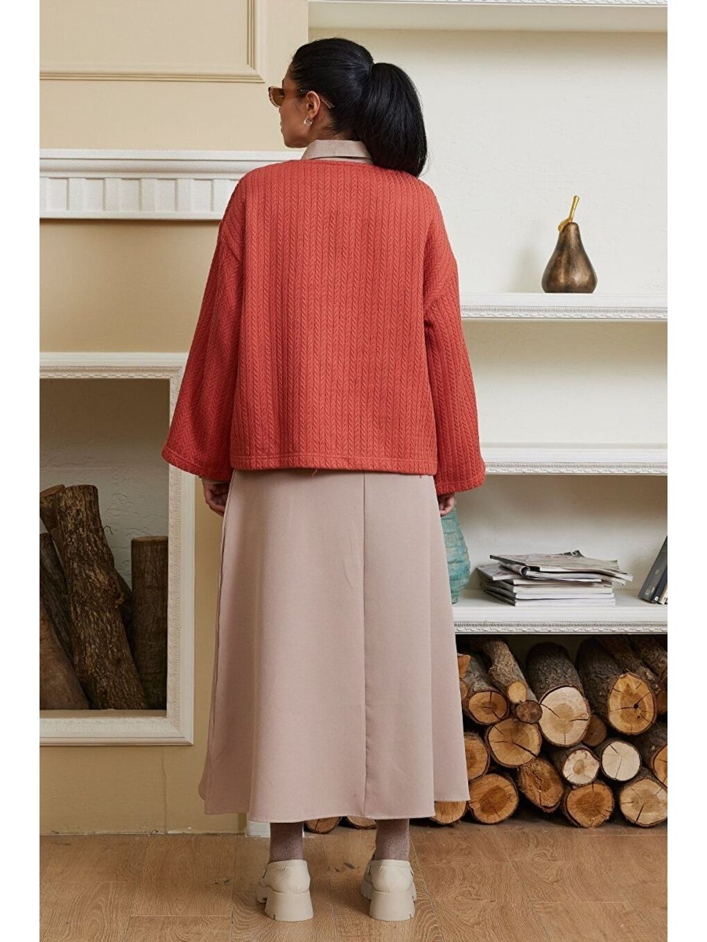 Kahverengi Kiremit Triko Crop-6