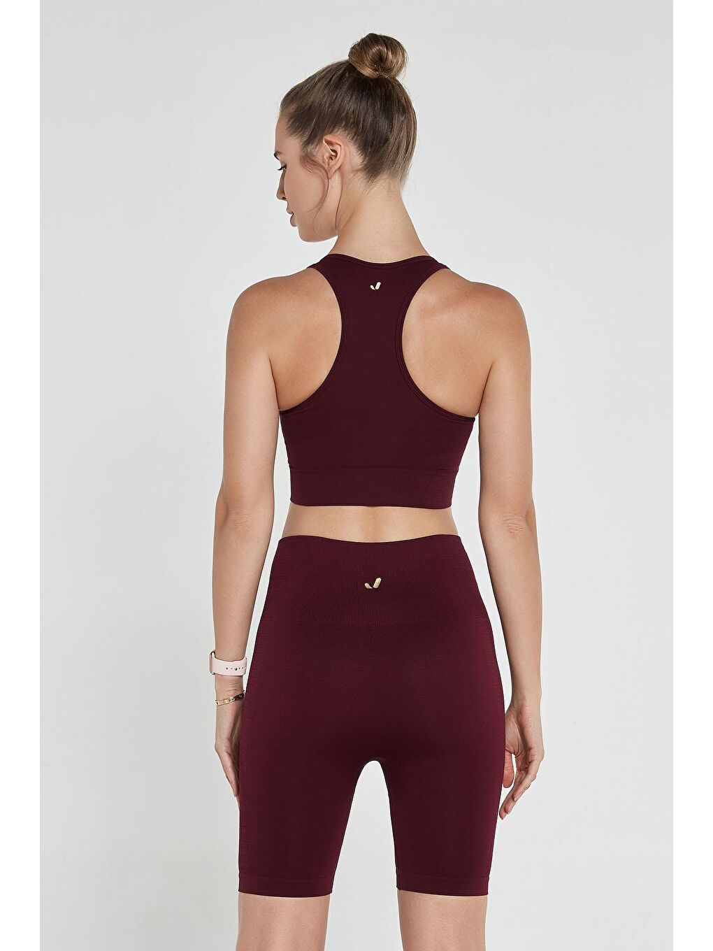 Gela Çift Katlı Kompress Sport Bra Bordo-3