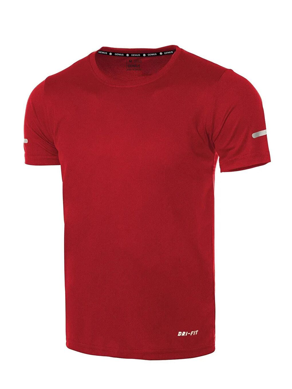 GENIUS STORE Kırmızı Erkek Nem Emici Hızlı Kuruma Atletik Teknik Performans Spor T-shirt Drıfıt-kısakol