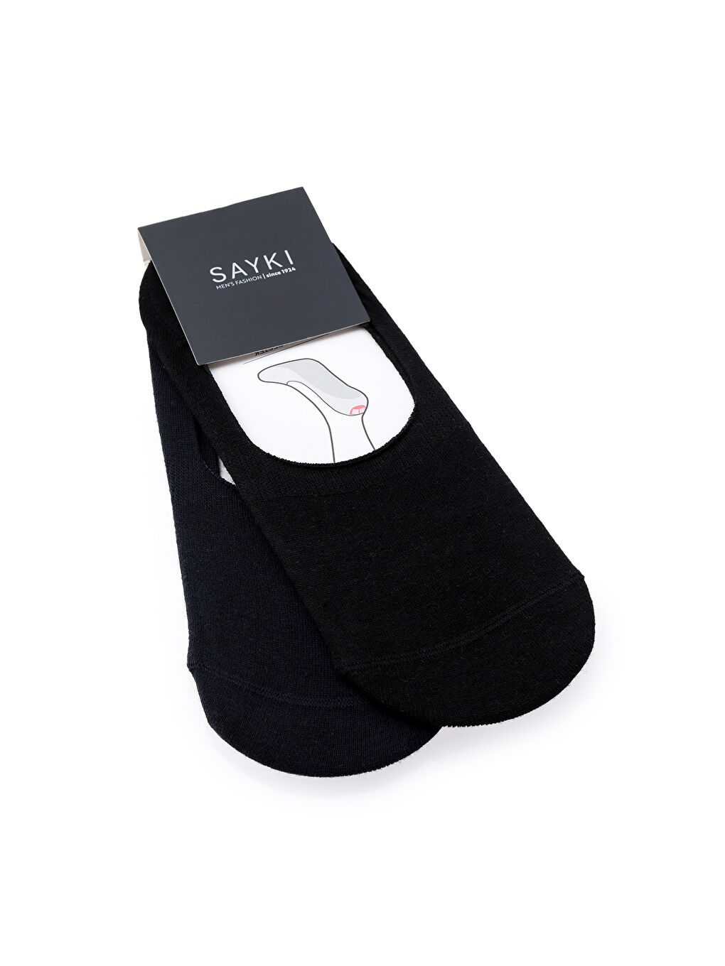 Siyah Düz Pamuklu İkili Babet Çorap