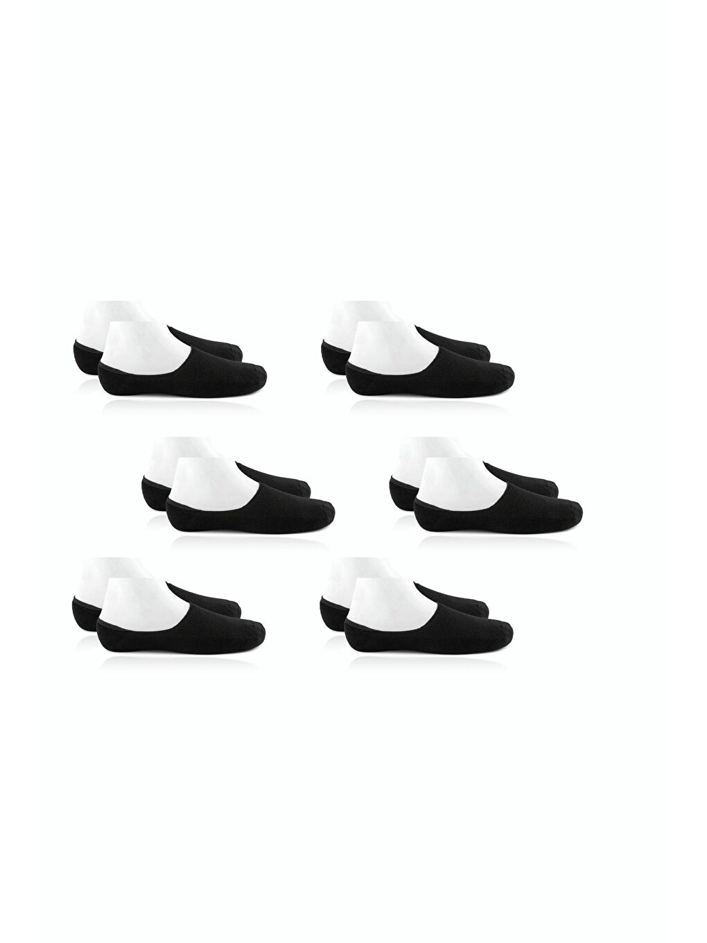 6'lı  kadın  Siyah Bambu Dikişsiz Silikonlu Kaydırmaz Topuk Kaliteli Görünmez Babet Çorap