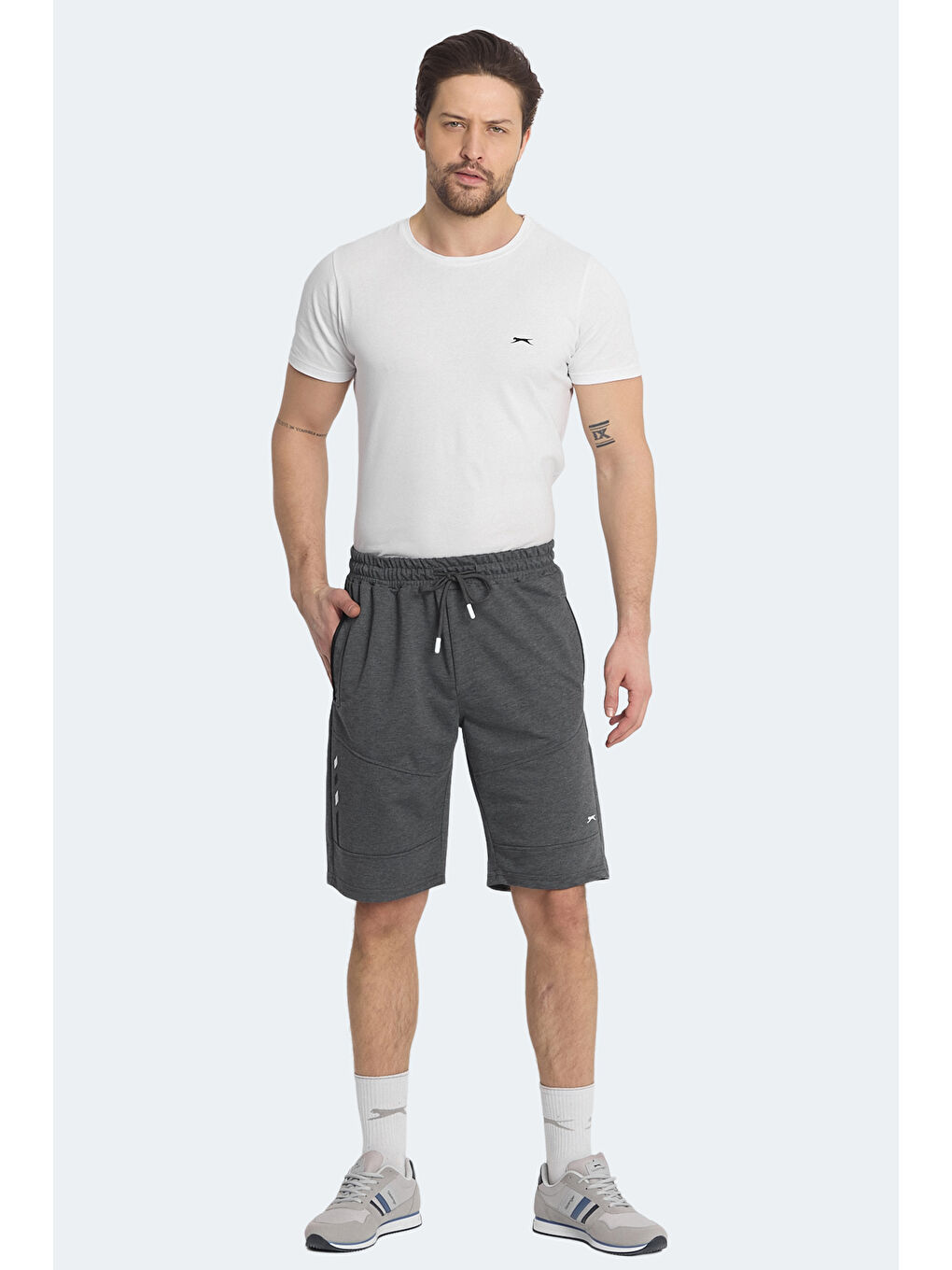 NASIM Erkek Cepli Koyu Gri Şort-4