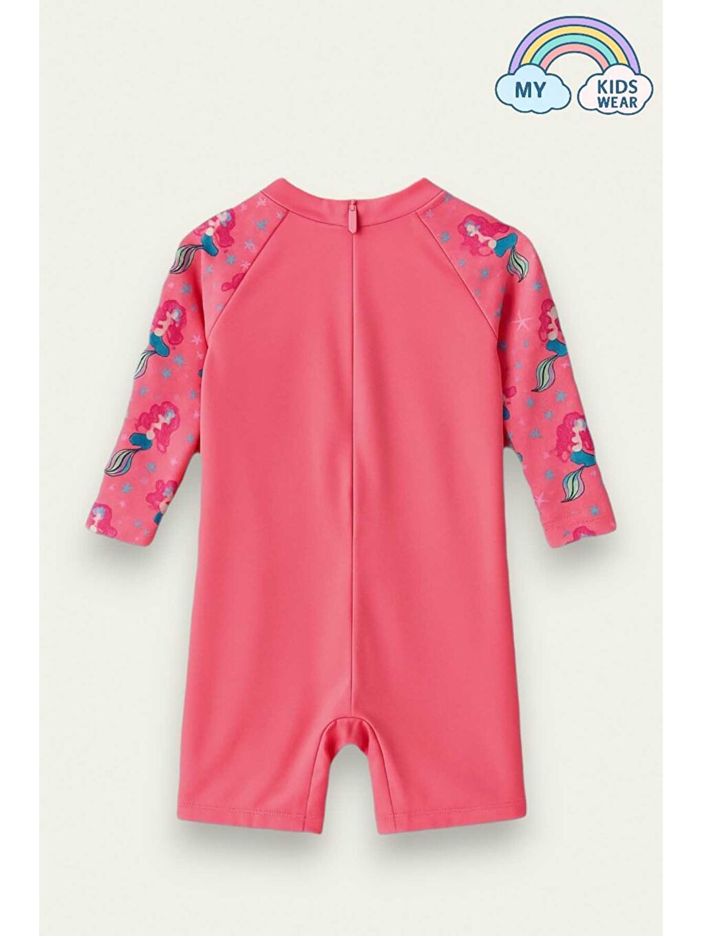 Pembe Kız Cocuk Uzun Kollu ve Fermuarlı Mayo 2 -10 Yas 11903-1