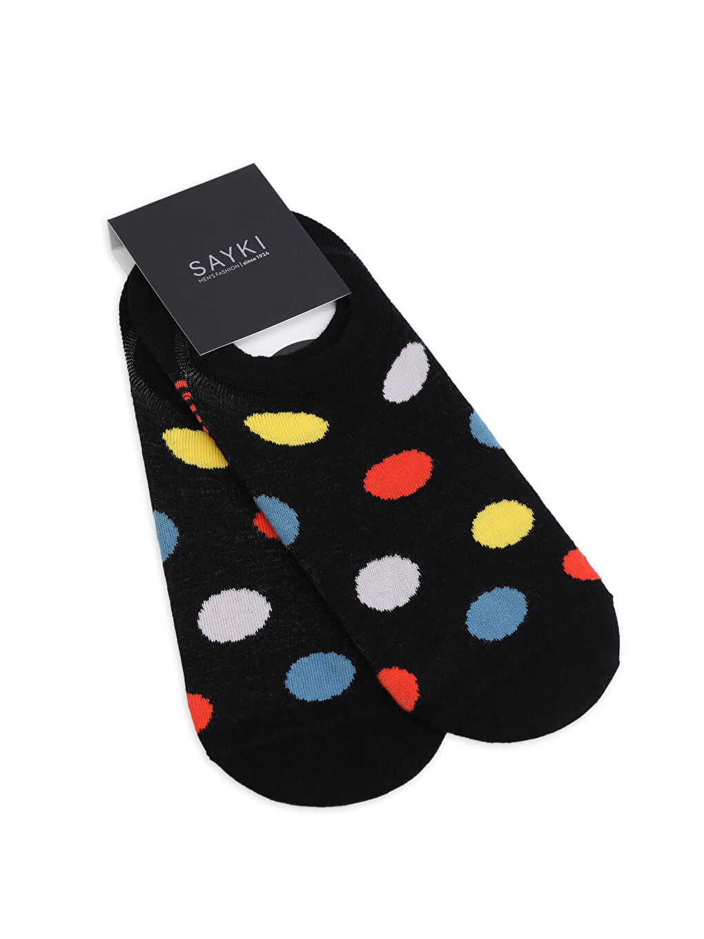 Siyah İkili Puantiyeli Pamuklu Babet Çorap