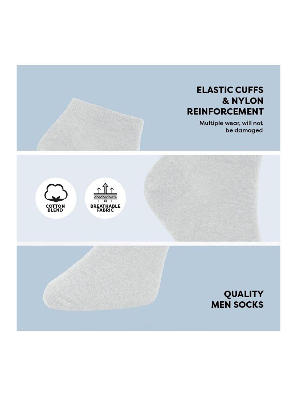 6'lı Erkek Beyaz Pamuklu Yüksek Kaliteli Yumuşak Nefes Alabilen Dayanıklı Premium Kutulu Patik Çorap-1