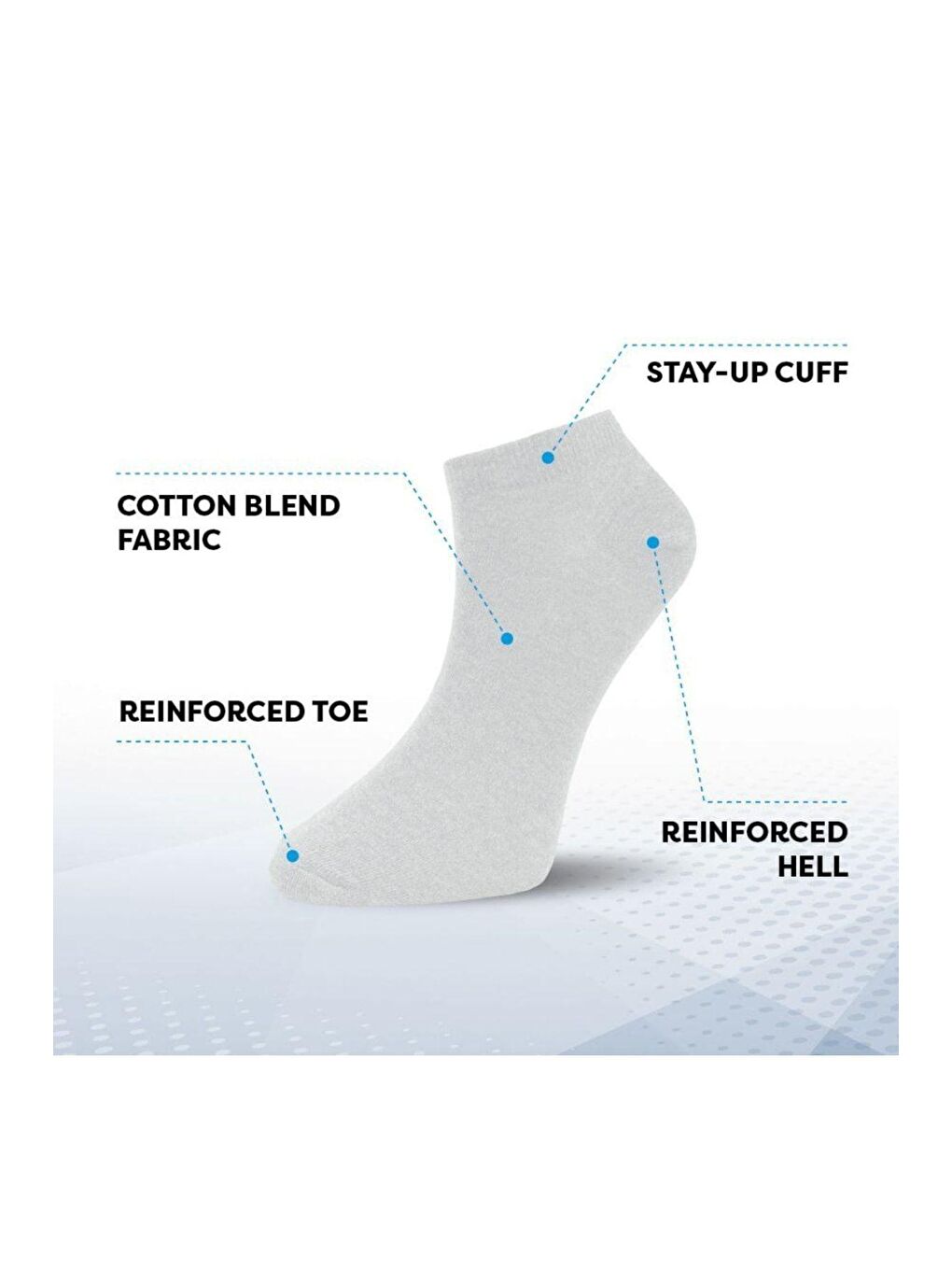6'lı Erkek Beyaz Pamuklu Yüksek Kaliteli Yumuşak Nefes Alabilen Dayanıklı Premium Kutulu Patik Çorap-4
