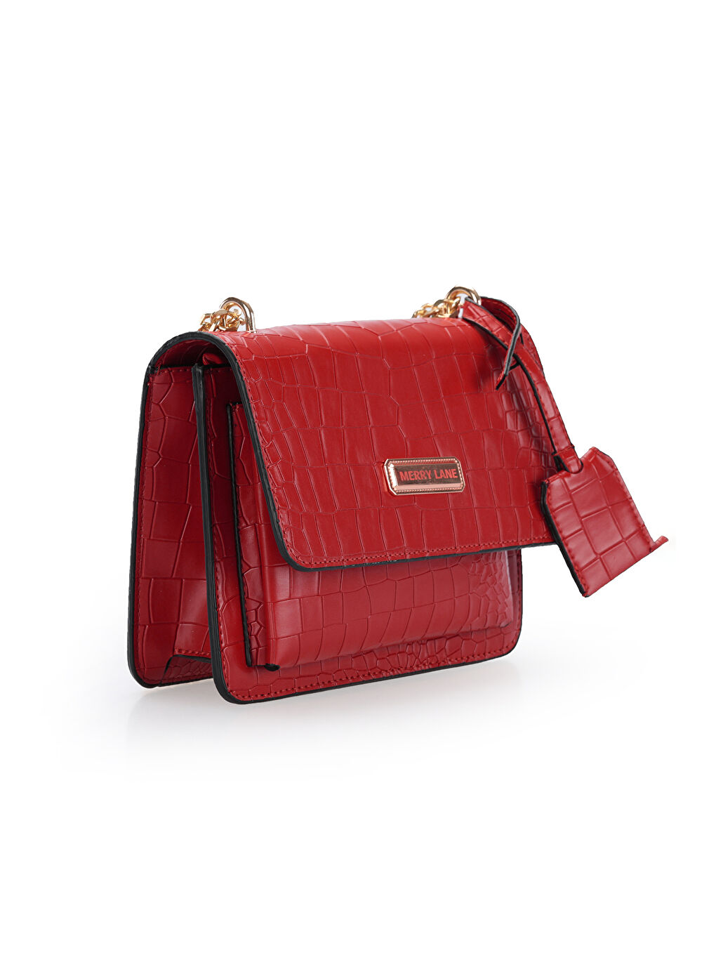 MILANO KROKO Kadın Kırmızı Omuz Çantası-1