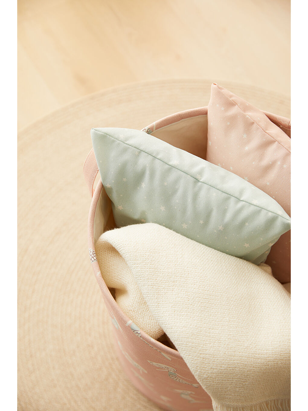 Çocuk Odası Ağzı Büzgülü Deniz Kızı Oyuncak Sepeti 36 x 50 cm-4