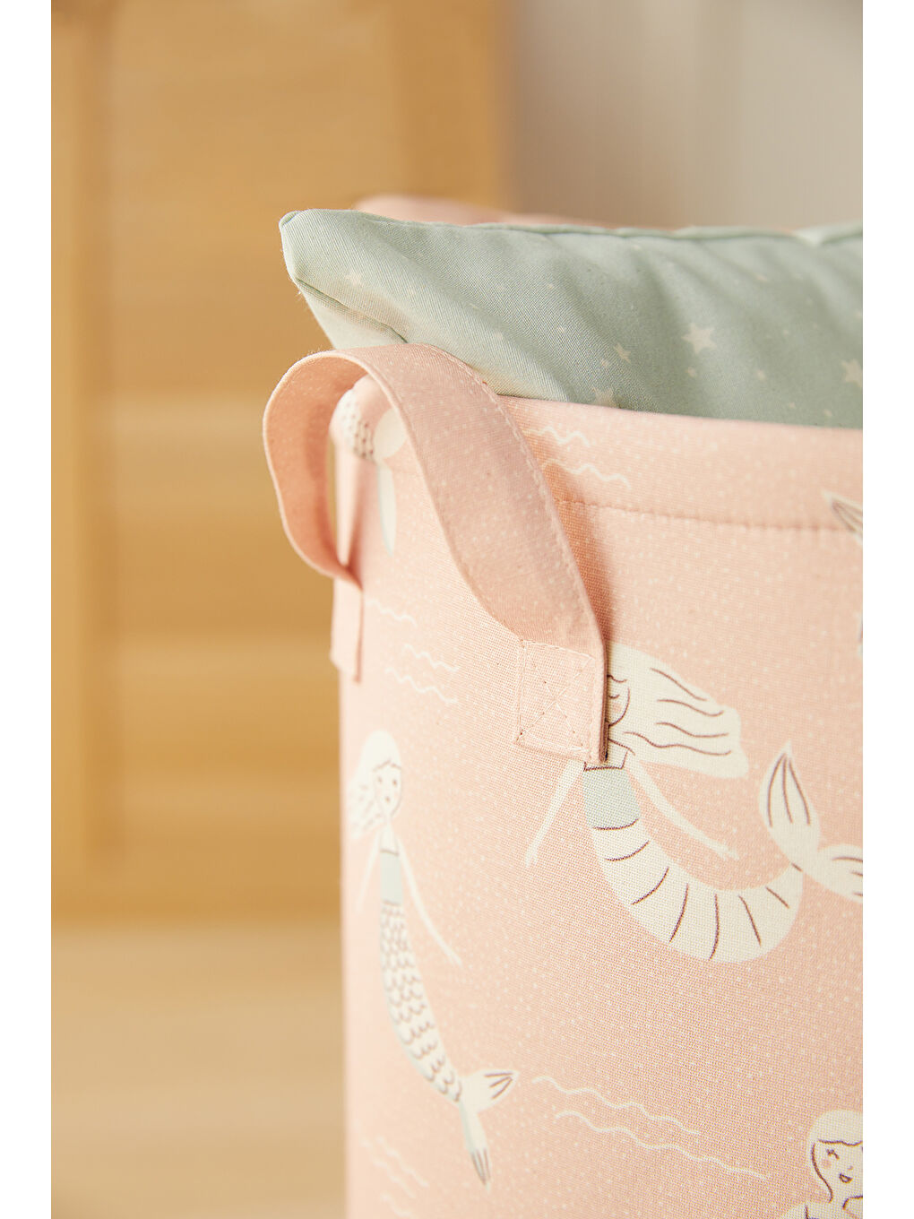 Çocuk Odası Ağzı Büzgülü Deniz Kızı Oyuncak Sepeti 36 x 50 cm-5