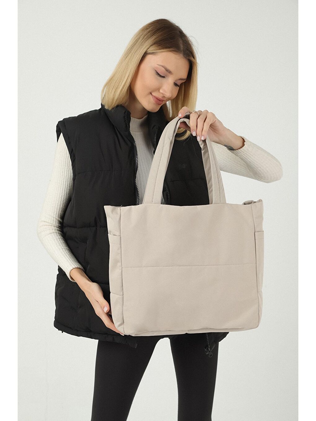 Bej Omuz Çantası-4