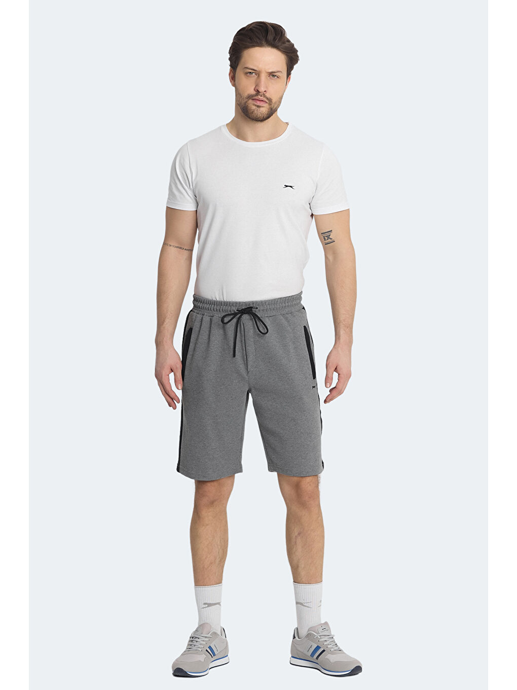 NANDO I Erkek Cepli Koyu Gri Şort-3